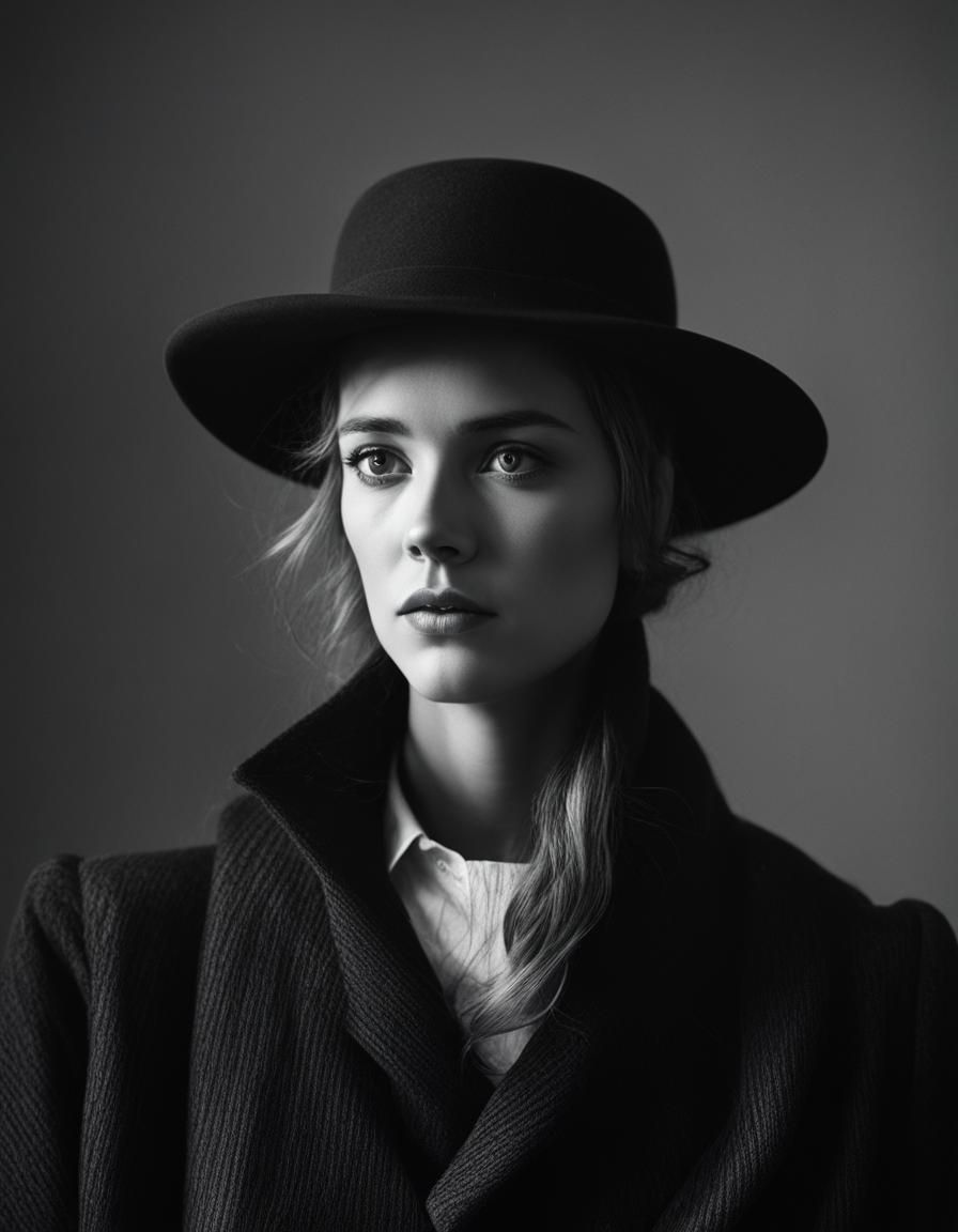 Striking Monochrome Portrait with Expressive Face