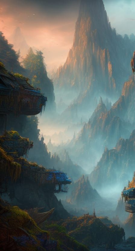Detailed Matte Painting with Deep Color