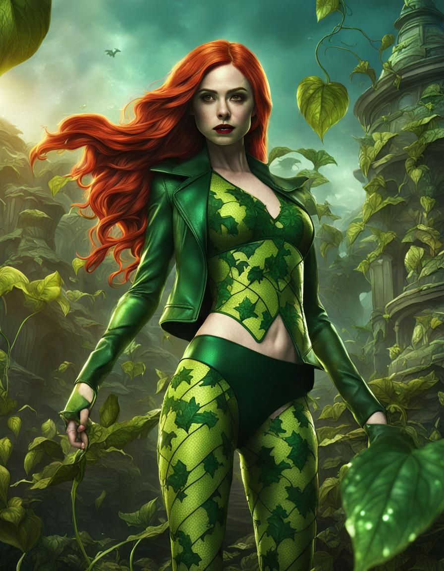 Karen Gillan as Poison Ivy: Detailed Matte Painting