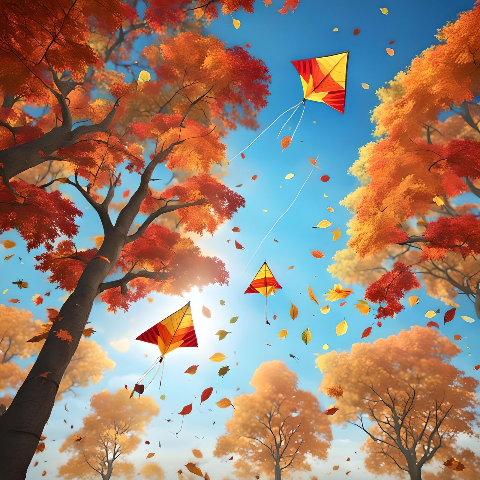 Beautiful, colorful paper kites