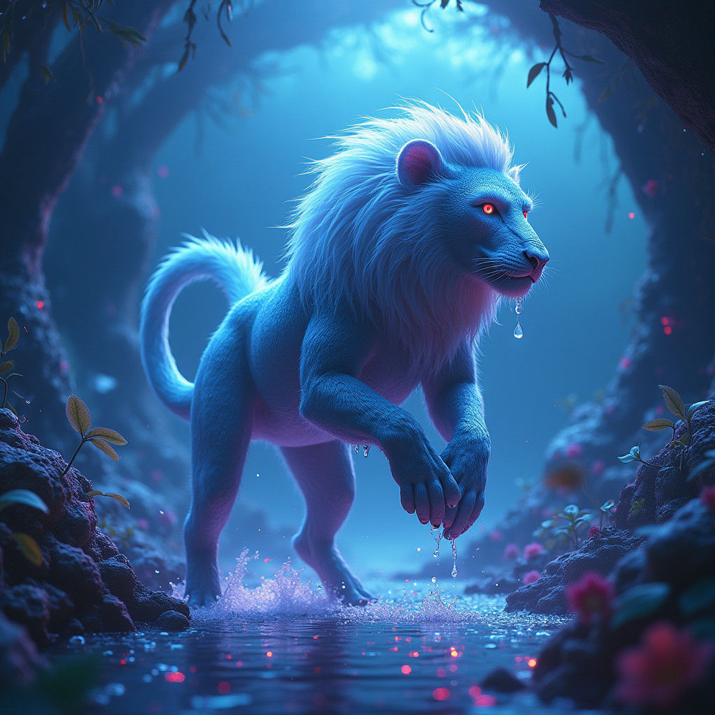 Bioluminescent Chimera in Aquatic Dreamscape