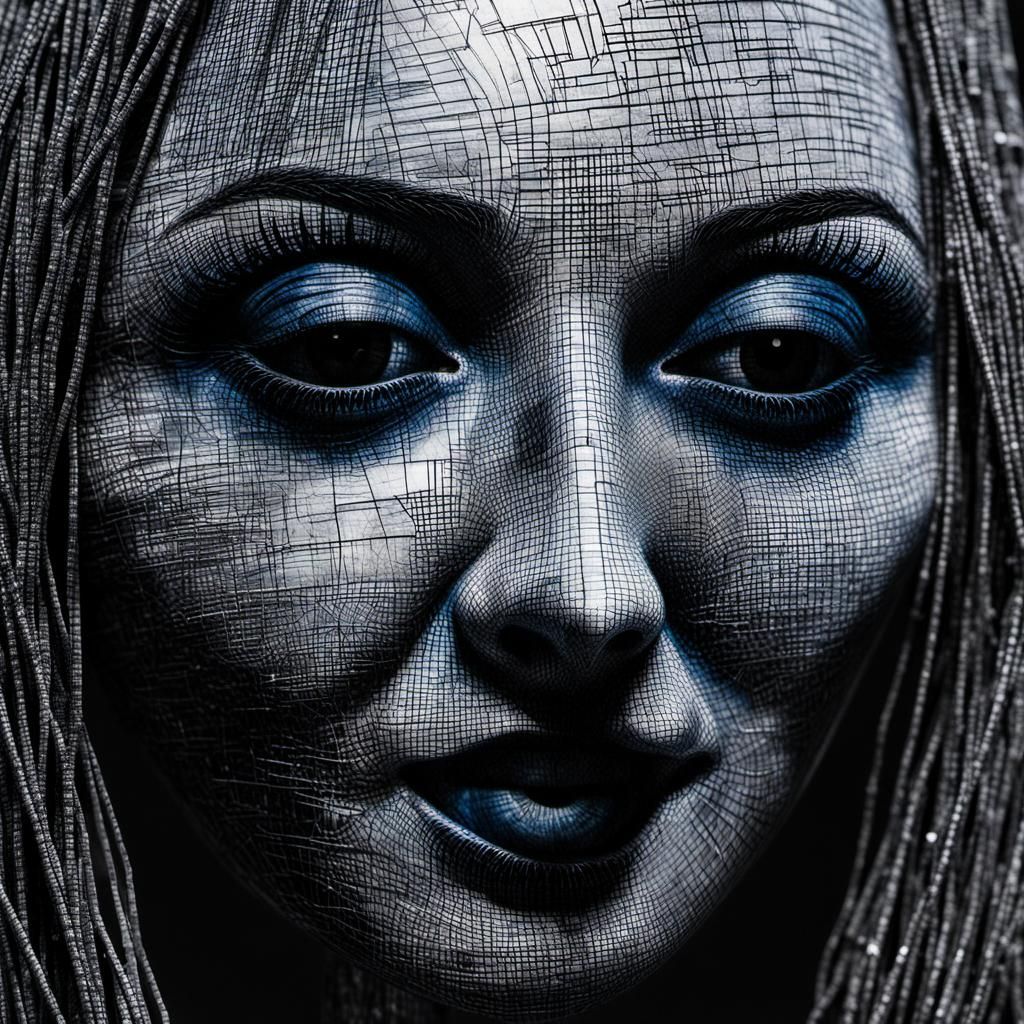 Demonic Cyborg Bear Portrait in Volcanic Hyperspace