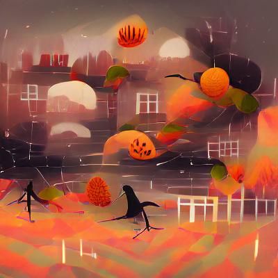A Spooky Autumn Scene Generated by AI