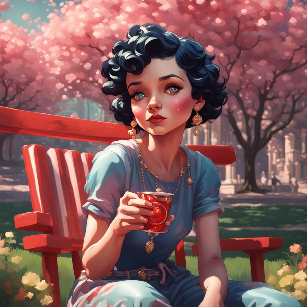 Betty Boop Portrait in Art Nouveau Style