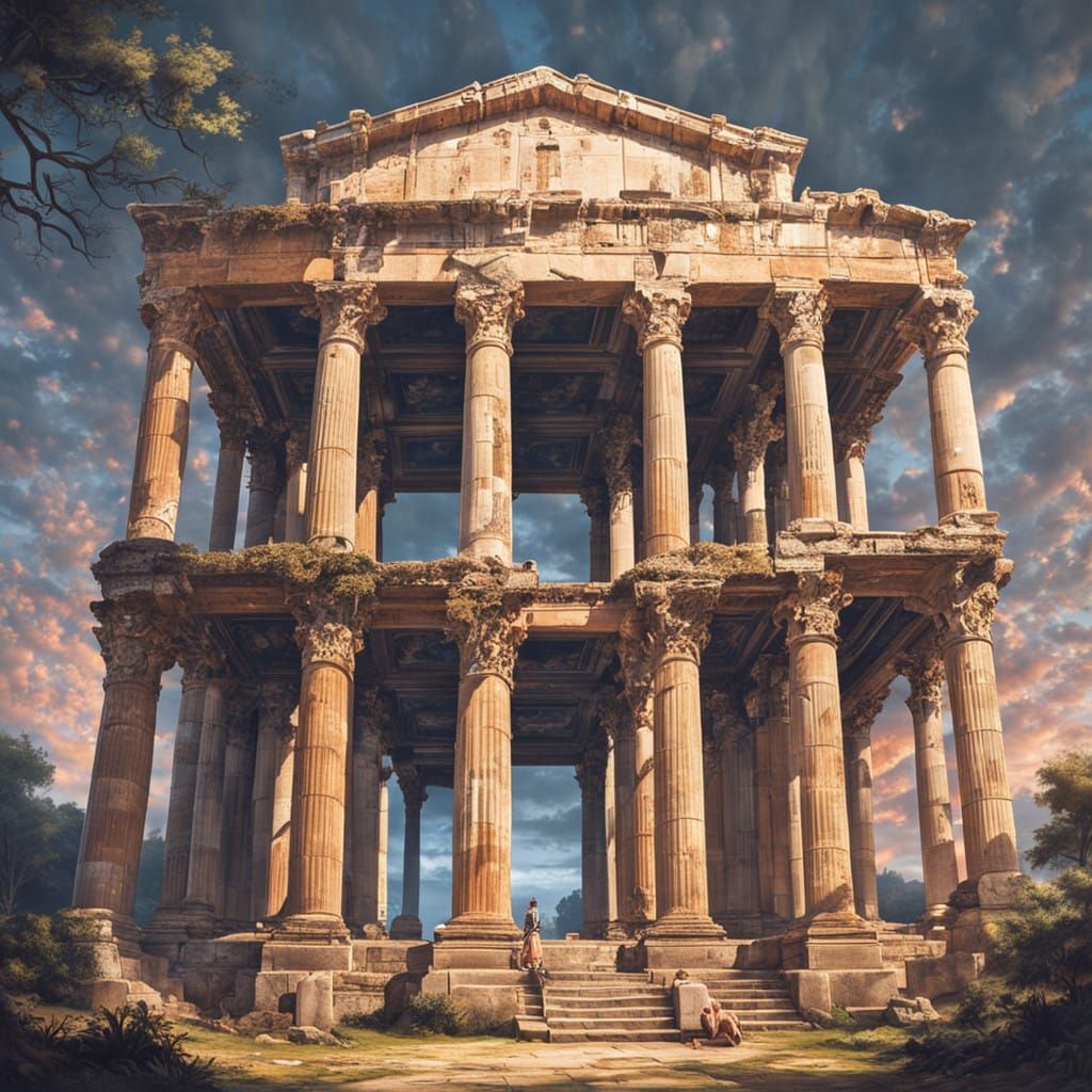 Temple of Artemis at Ephesus in Hyper-Realistic Moonlight