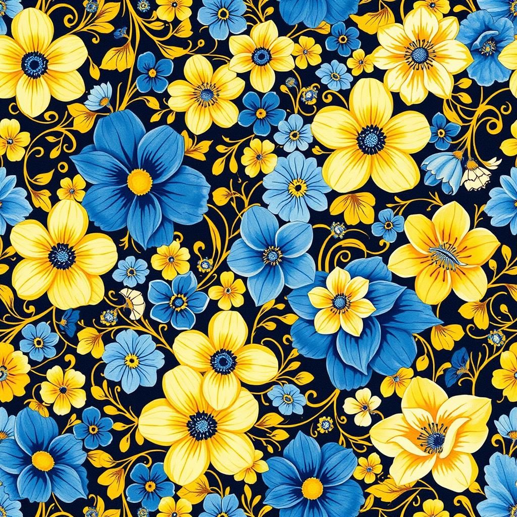 Floral Wallpaper in William Morris Style