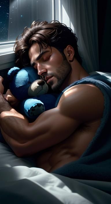 Handsome man sleeping peacefully