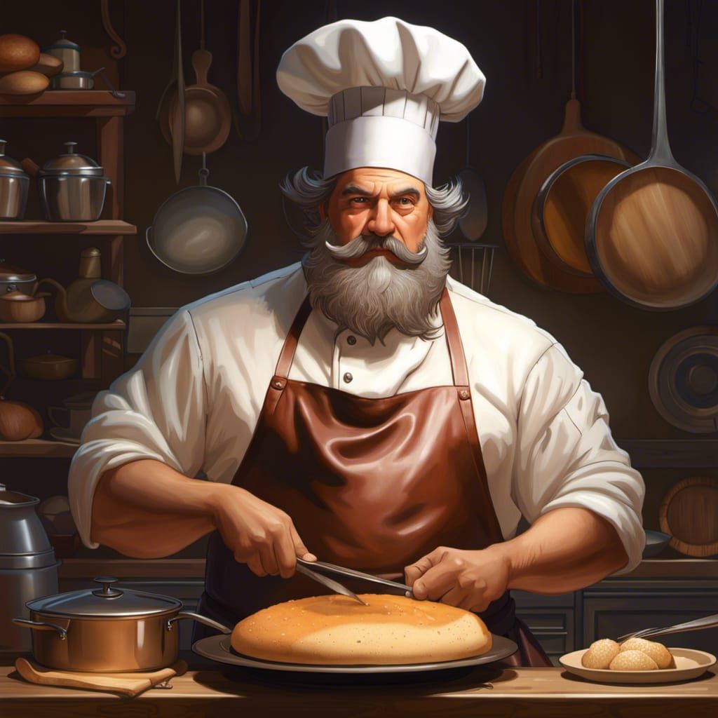 Badger Chef Baking, Hyperdetailed Artstation Portrait