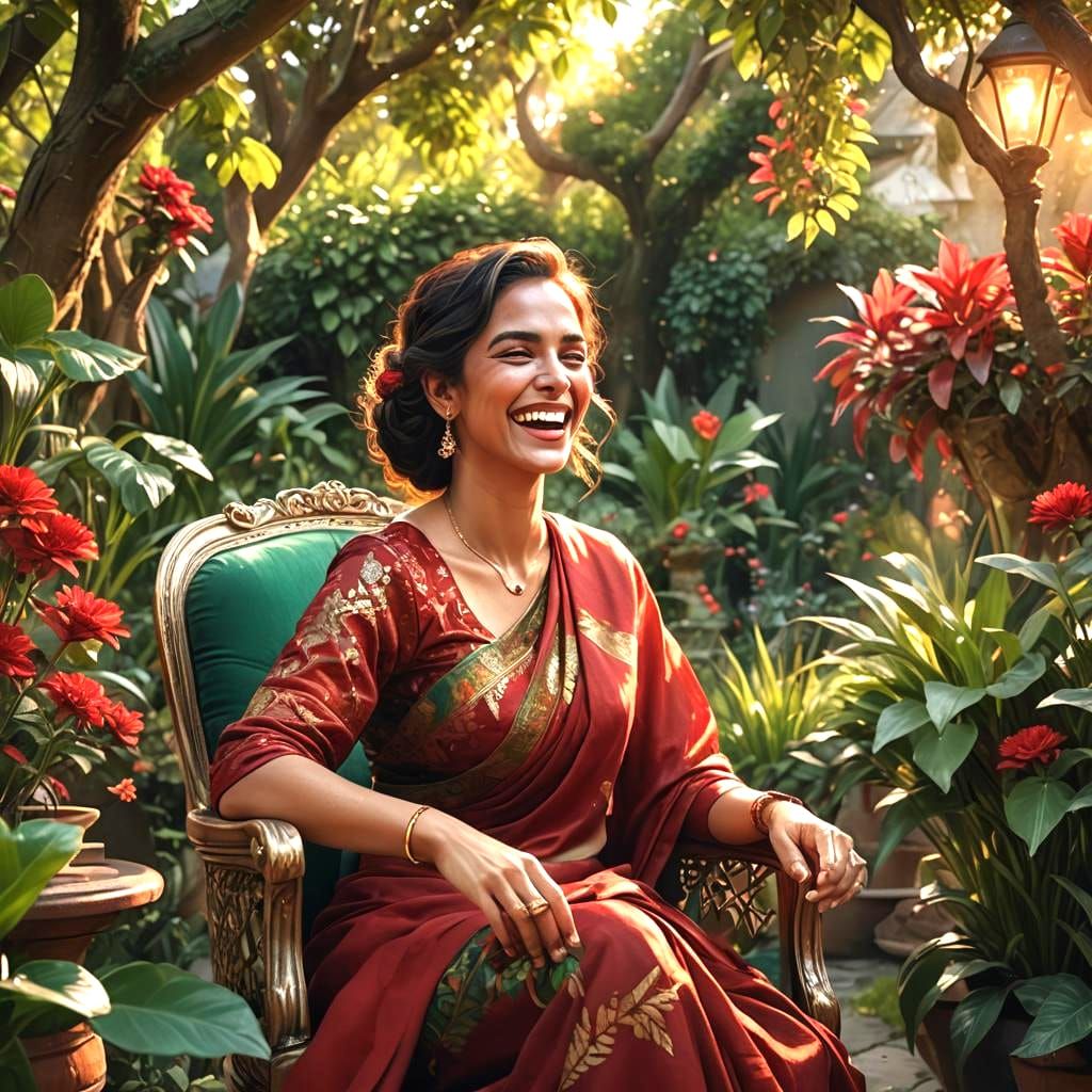 Girl in Sari: Detailed Digital Painting