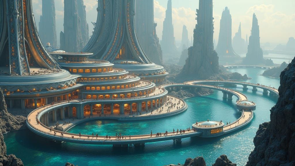 Futuristic Atlantis Cityscape in High-Definition