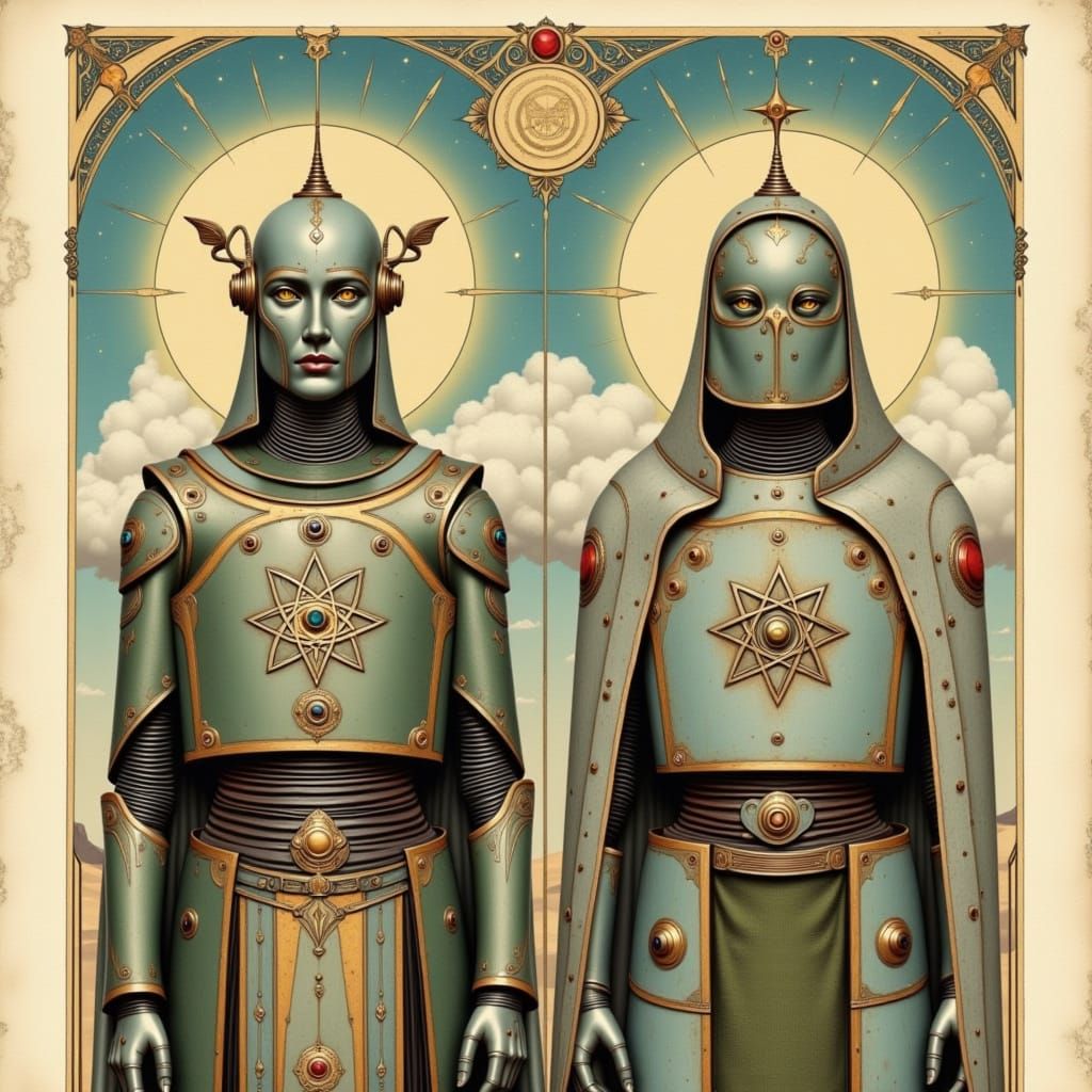 Vintage Sci-Fi Saints in Art Deco Armor