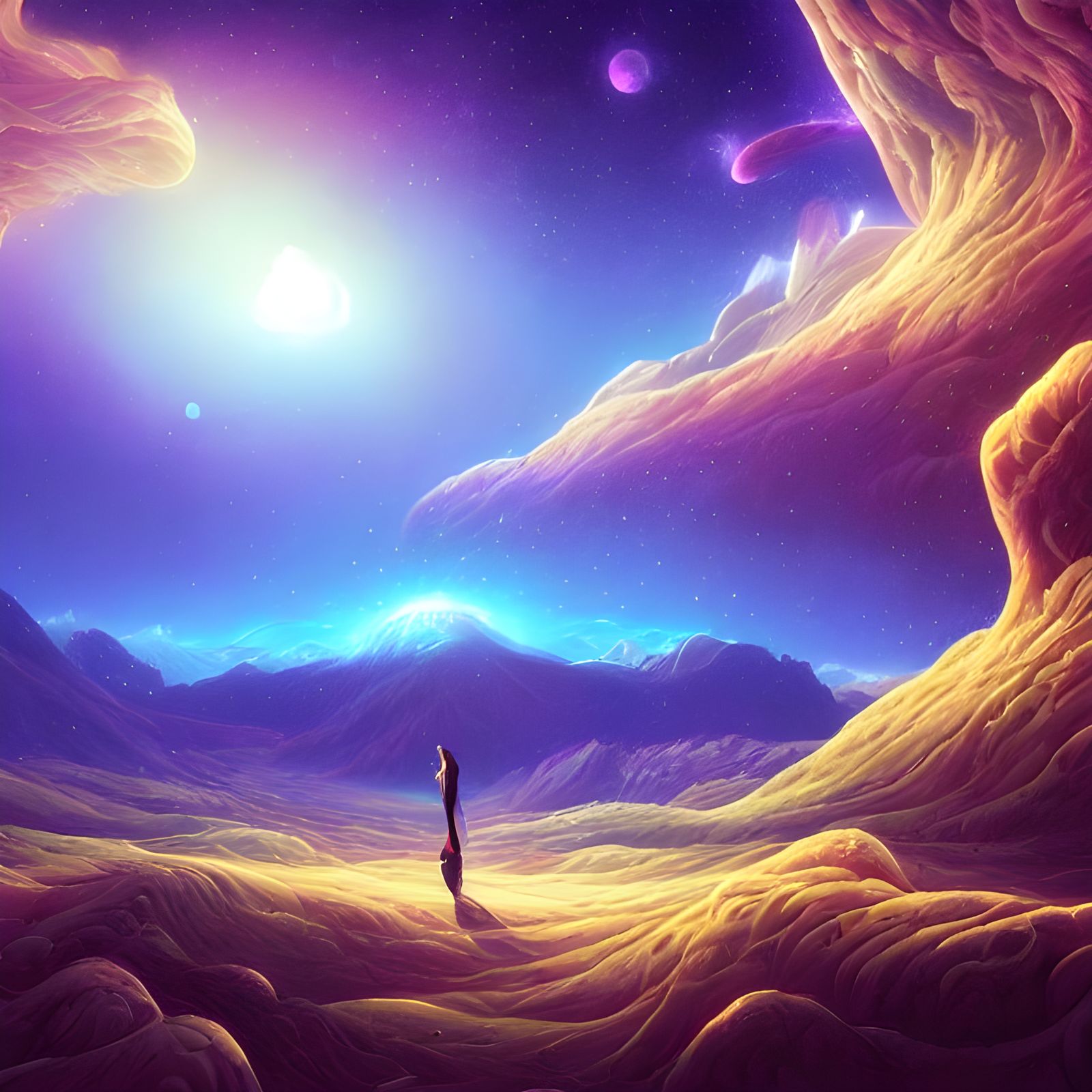 Cosmic Landscape Rendered with Octane