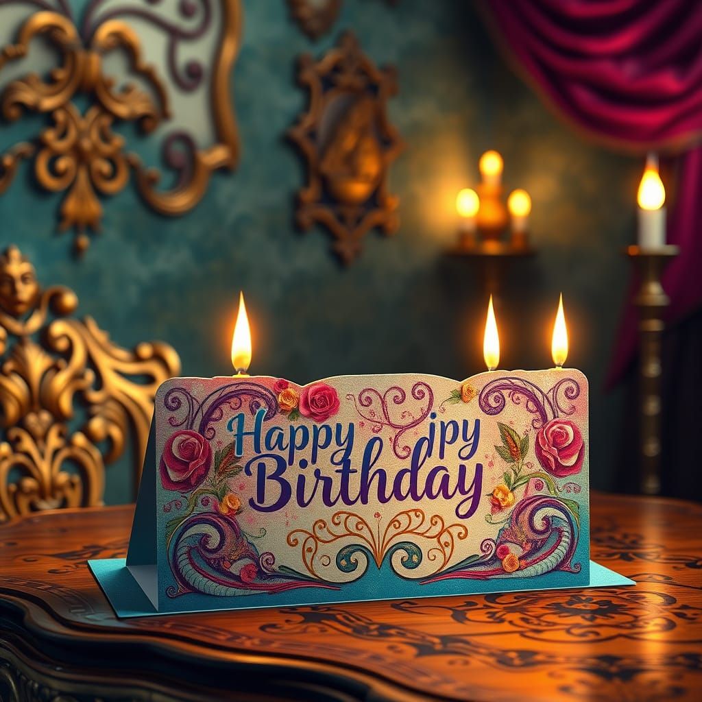 Vibrant Birthday Card Fantasy Concept Art