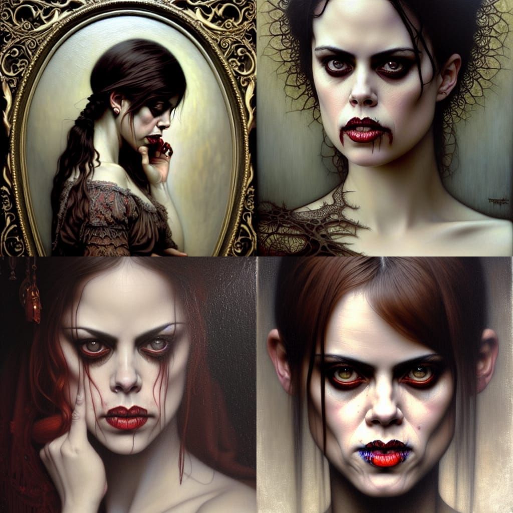 Detailed Oil Painting of Woman in Rococo Style