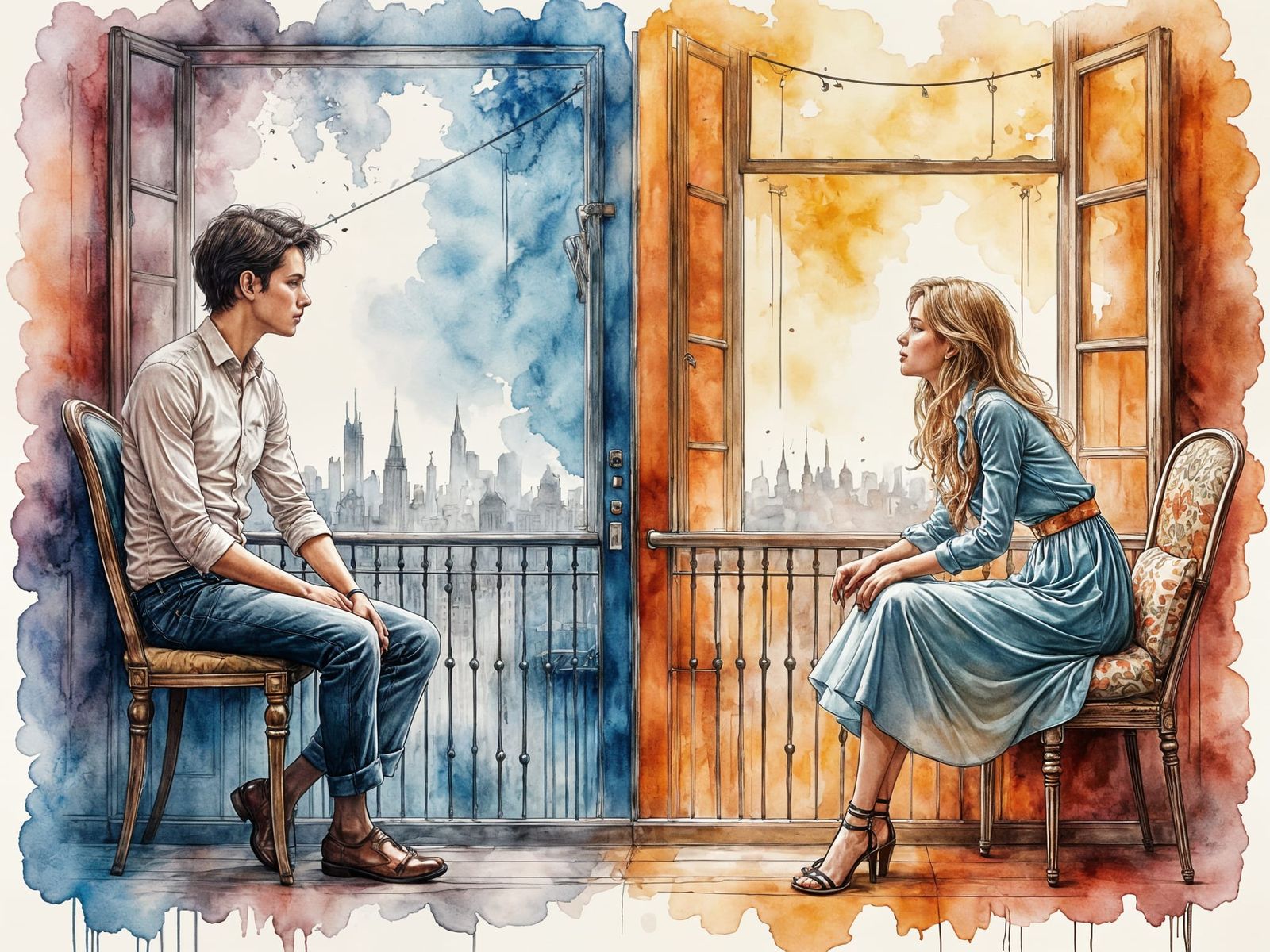 Lost in Longing: A Split-Screen Moment