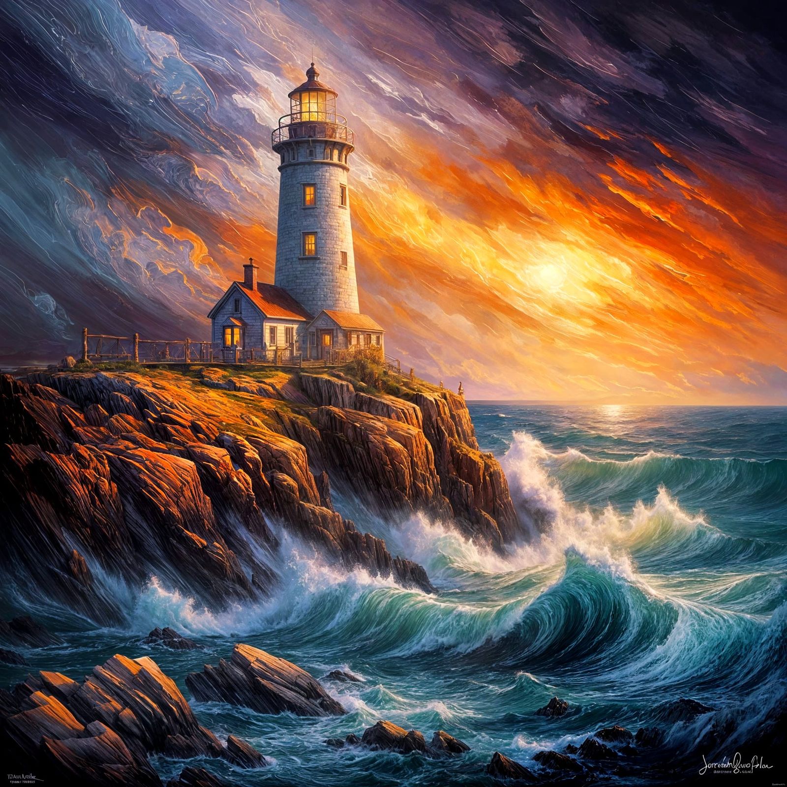 Lighthouse at Sunset