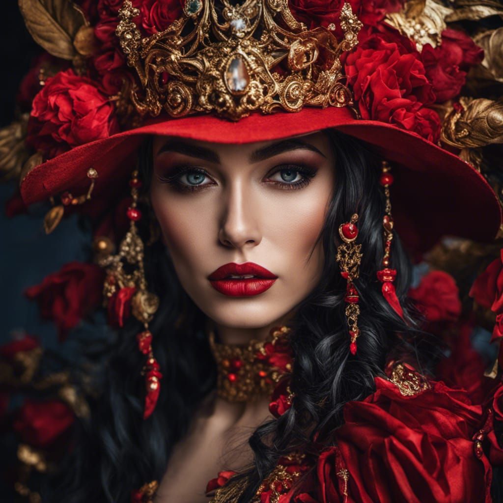 Female Vampire with Diabolic Eyes in Graffiti Art