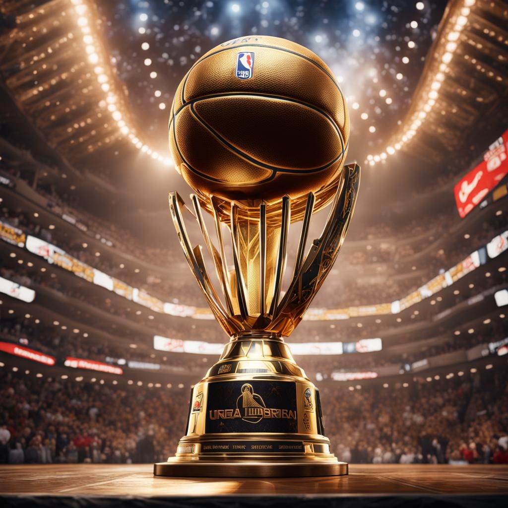 Hyperrealistic NBA Larry O’Brien Trophy: Detailed Matte Pain...