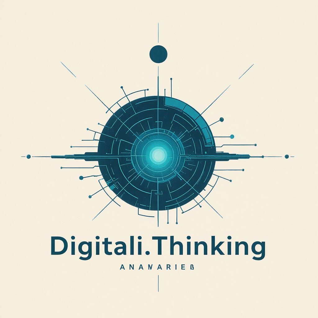 Futuristic Tech Logo with Blue and Teal Accents