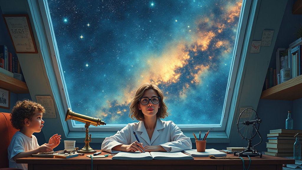 Scientist's Eureka Moment Under Milky Way Sky