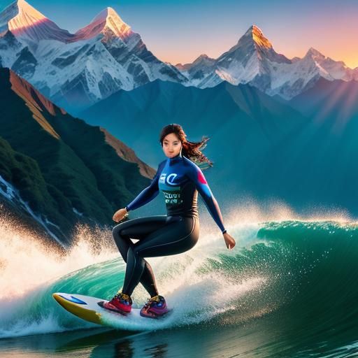 Giant Lady Surfing in Himalayas: Macro Photography