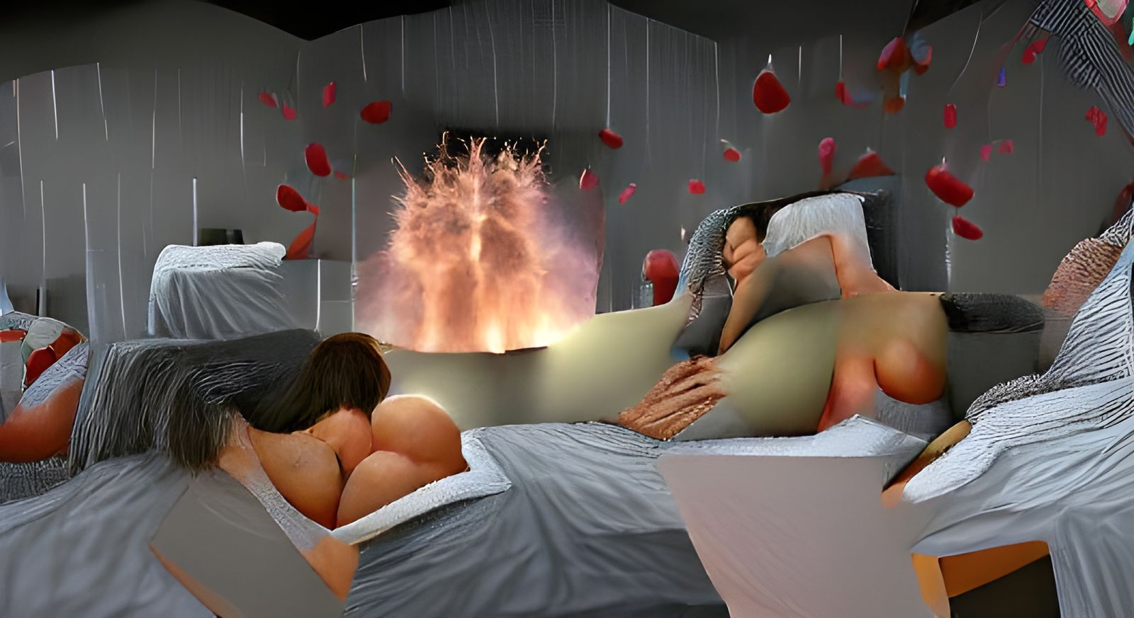 Realistic Bedroom Scene: Erupting Boils of Love