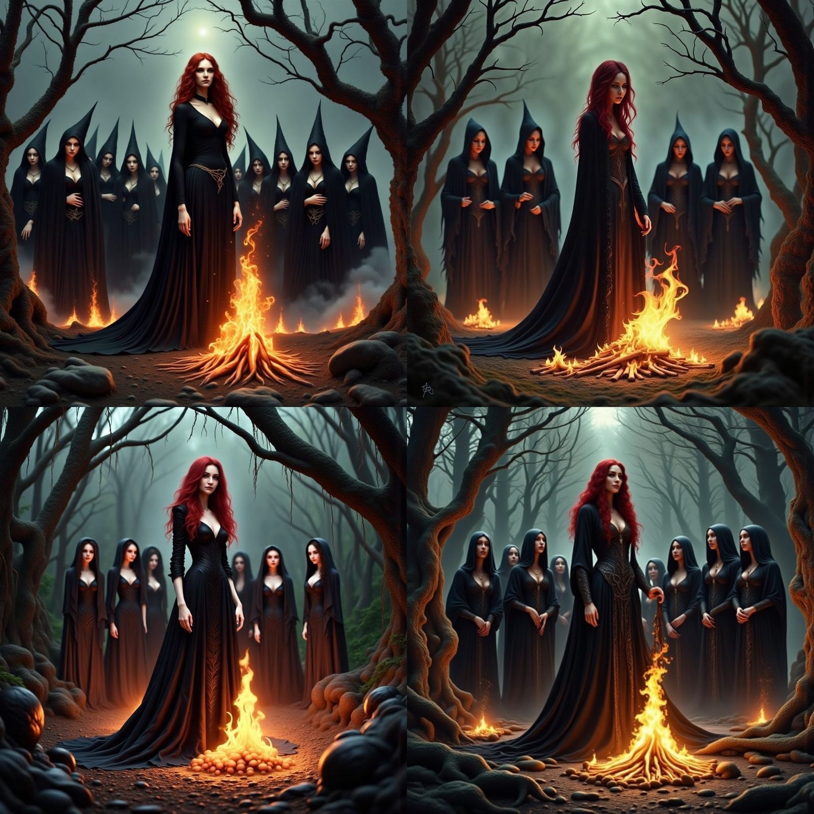 Lilith and Her Coven by Bonfire, Unreal Engine
