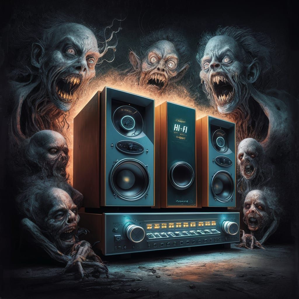 Eerily Beautiful Hi-Fi System Surrounded by Creatures