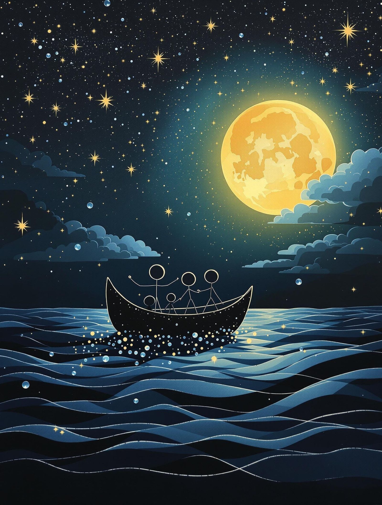 Riding a Dewdrop in the Dark Ocean Textile Tesserae