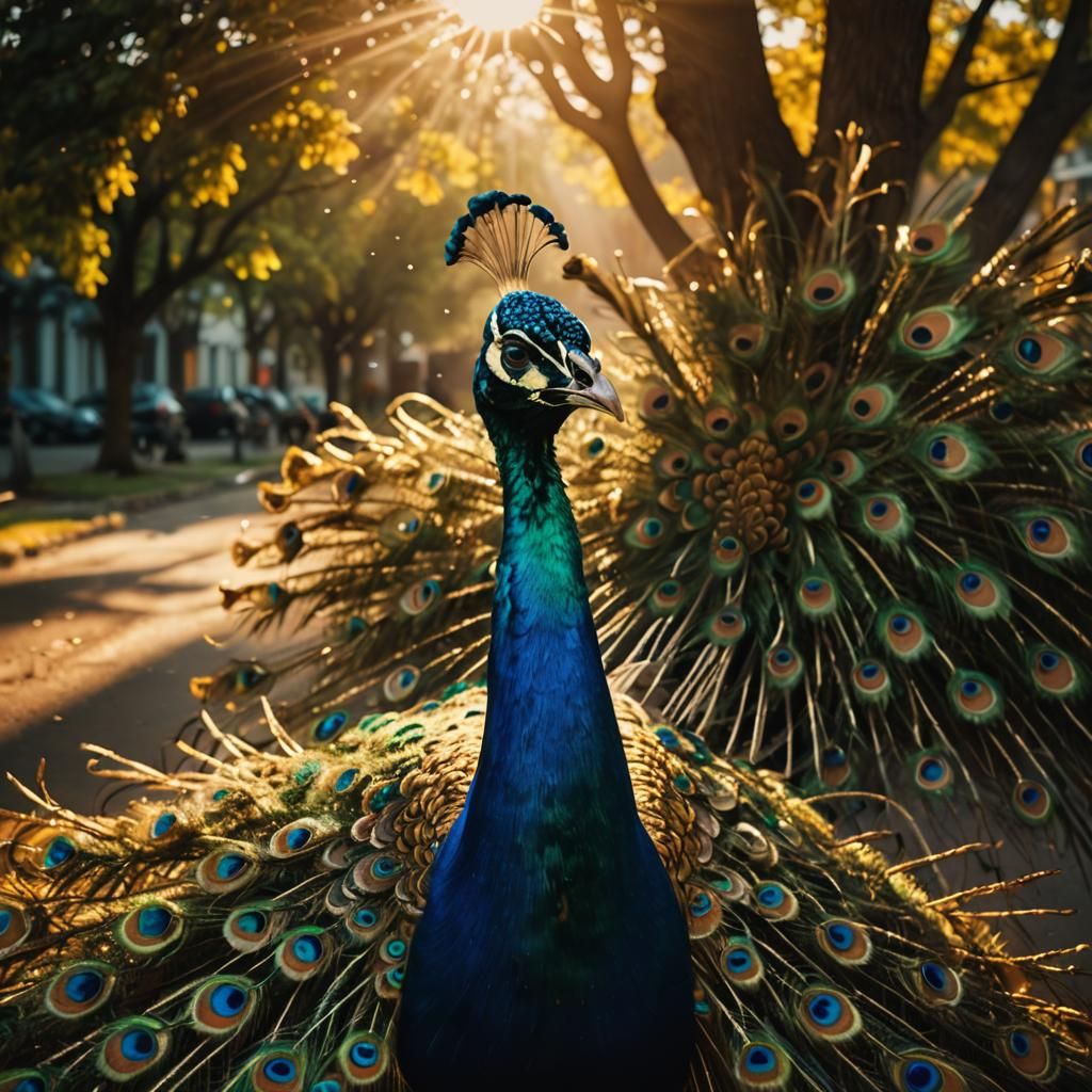 Peacock Joy in Cinematic Film Still