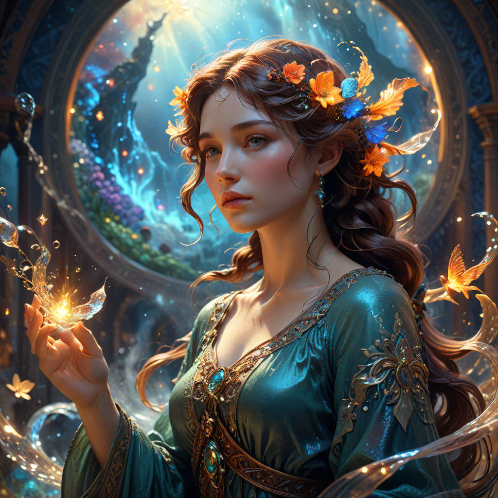 Mystical Dream Goddess Unleashes Elemental Spirits