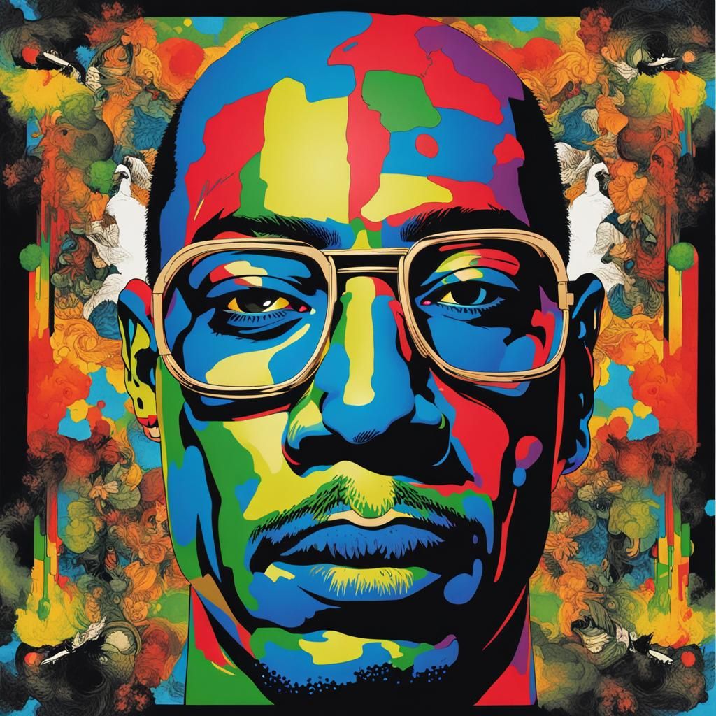 Surreal Smurf Metaphor with Dystopian Makeup, Digital Art