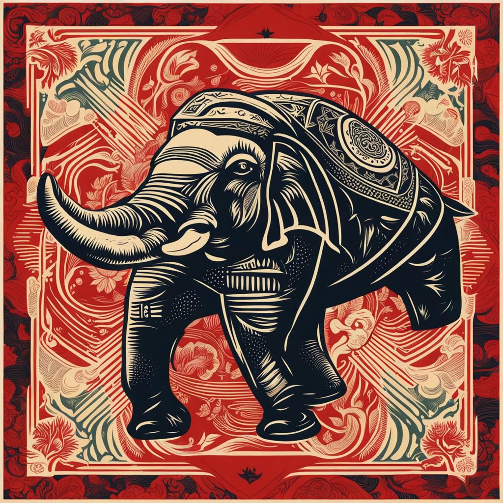 Dynamic Graphic Art in Street Art Style