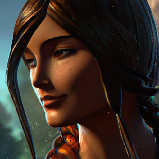 Wonder Girl Portrait in Hyperdetailed Lighting