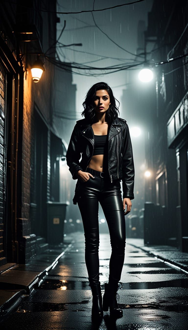 Darkness Herself in Moody Film Noir Style