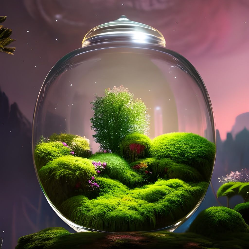 Enchanted Rose Garden Inside Glass Jar