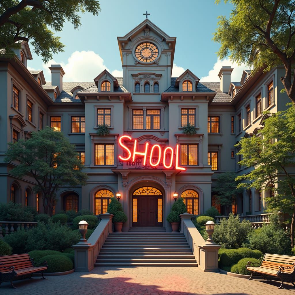 Graffiti Meets Grandeur: A University in Matte Painting Styl...