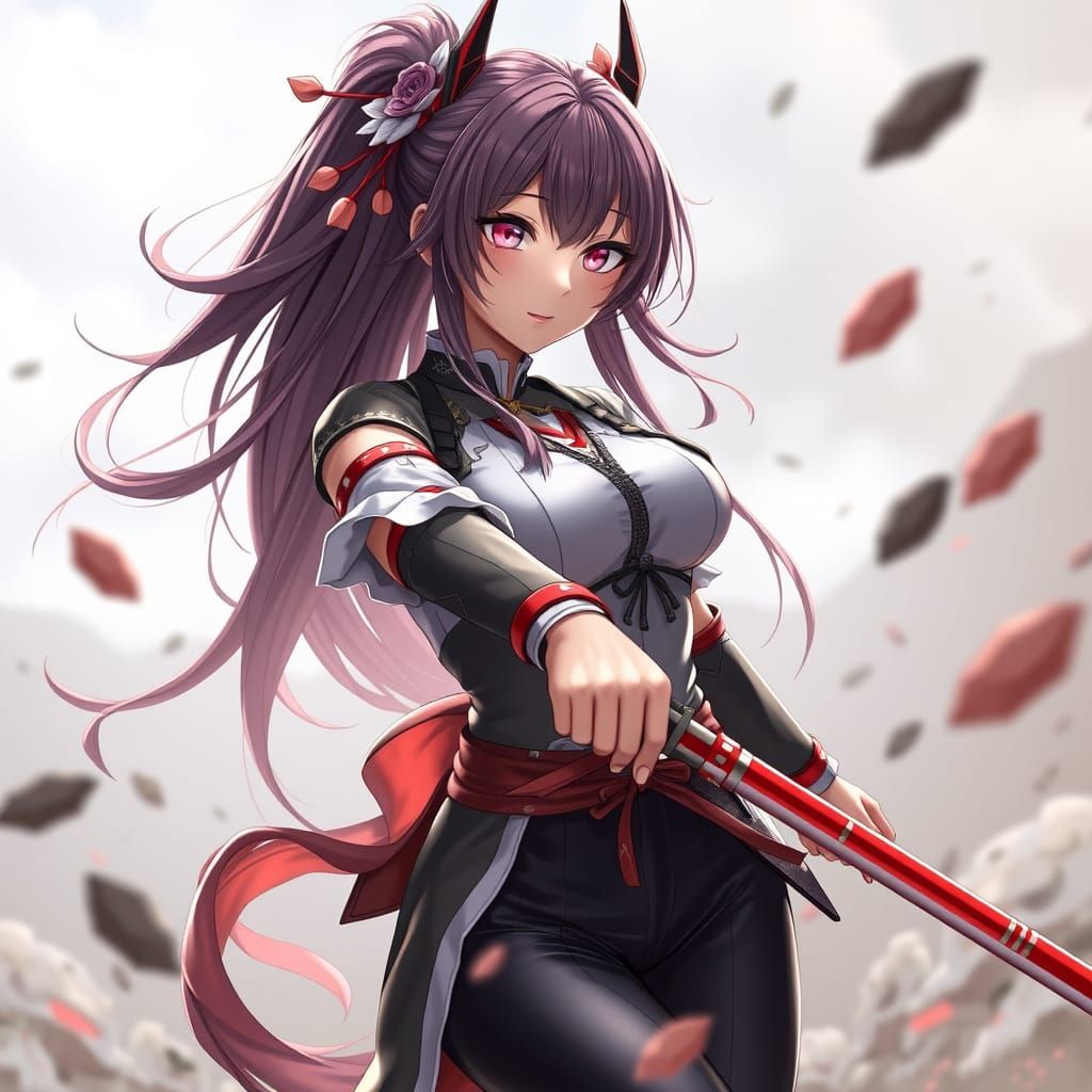 Mitsuri Kanroji in Full Action Anime Style