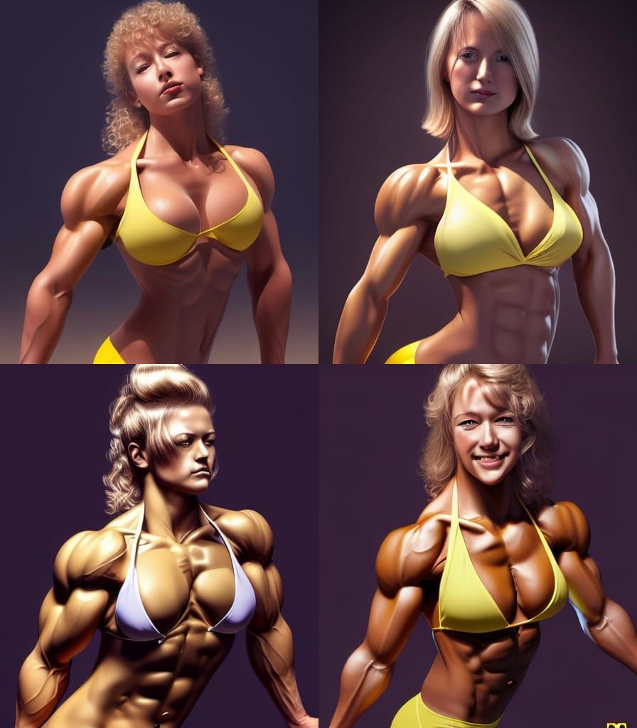 Female Bodybuilder Portrait in Dynamic Lighting