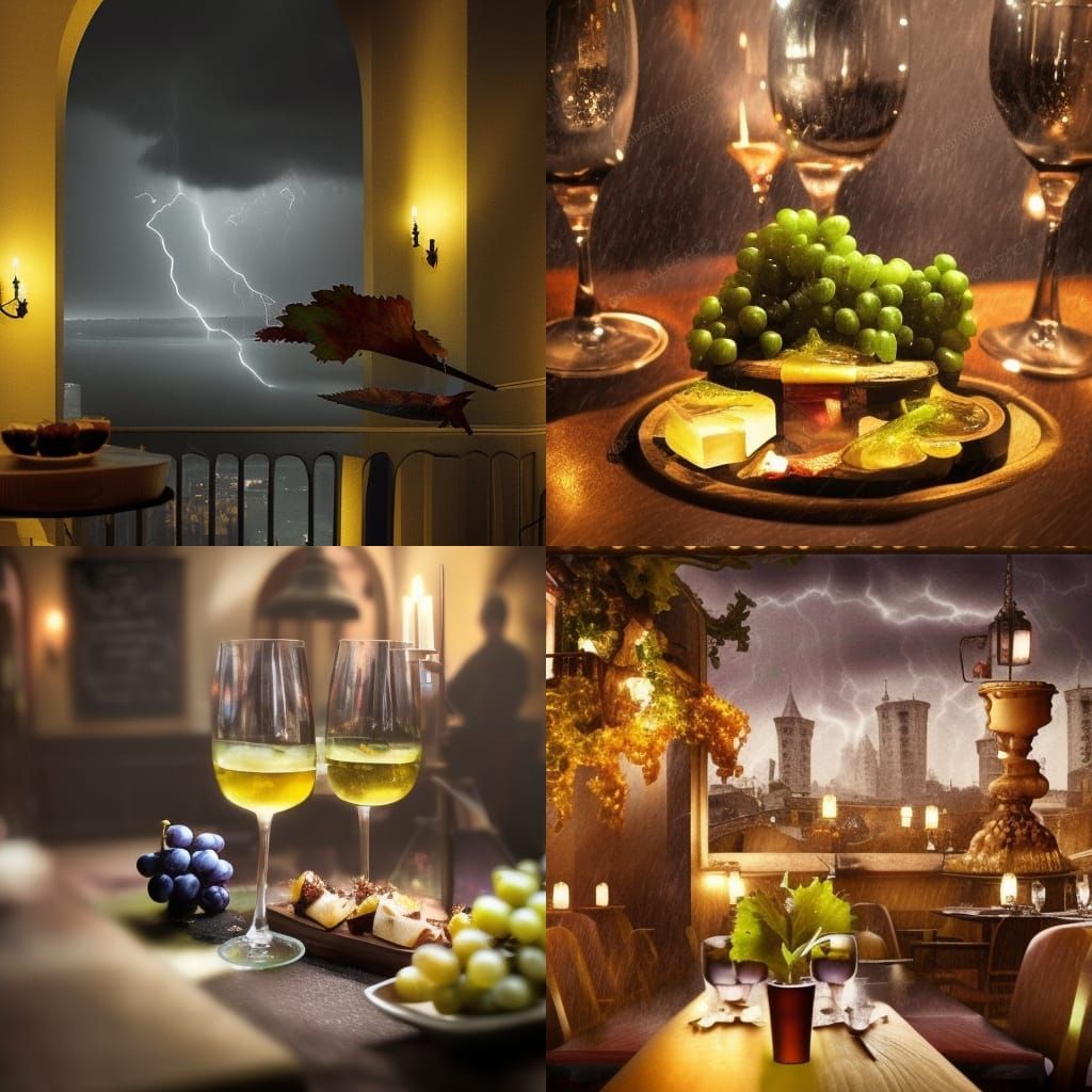 Dramatic Tapas Still Life with Wine and Candles