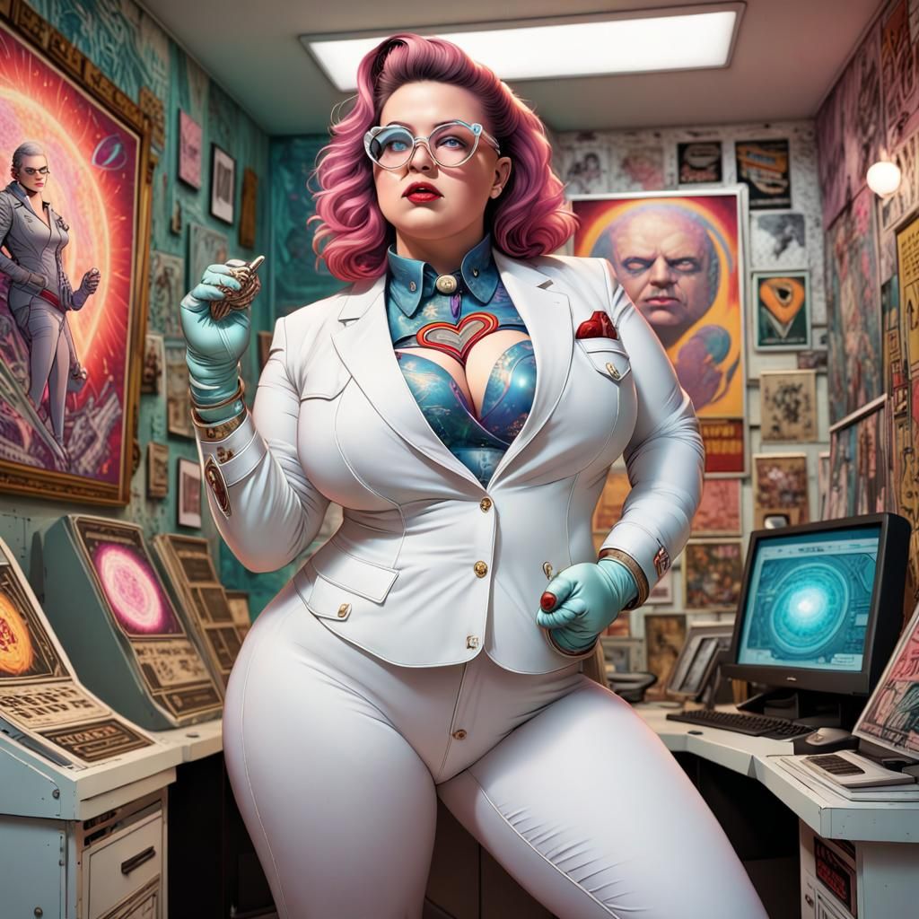 Sci-Fi Woman in Comic Book Art Style