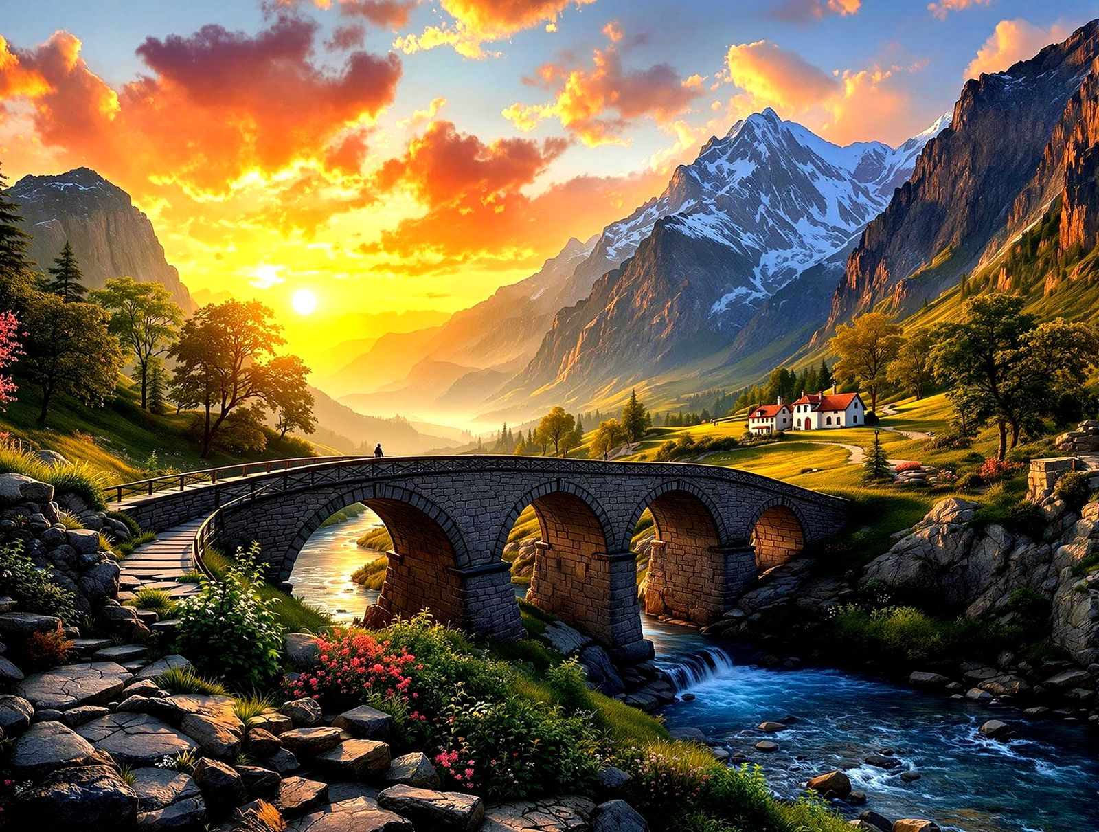 Breathtaking Alpine Panorama at Sunset