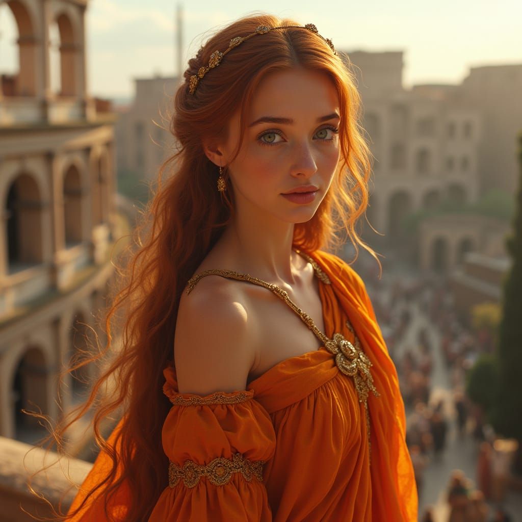 Woman with Auburn Hair in Ancient Rome
