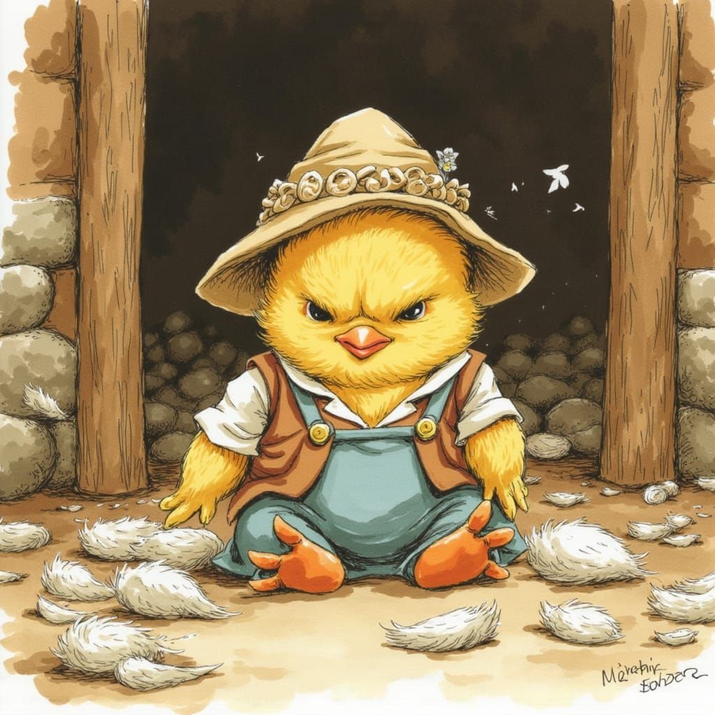 <lora:Lovecraft:1.0> <lora:Fantasy1:1.0> Grumpy Chick