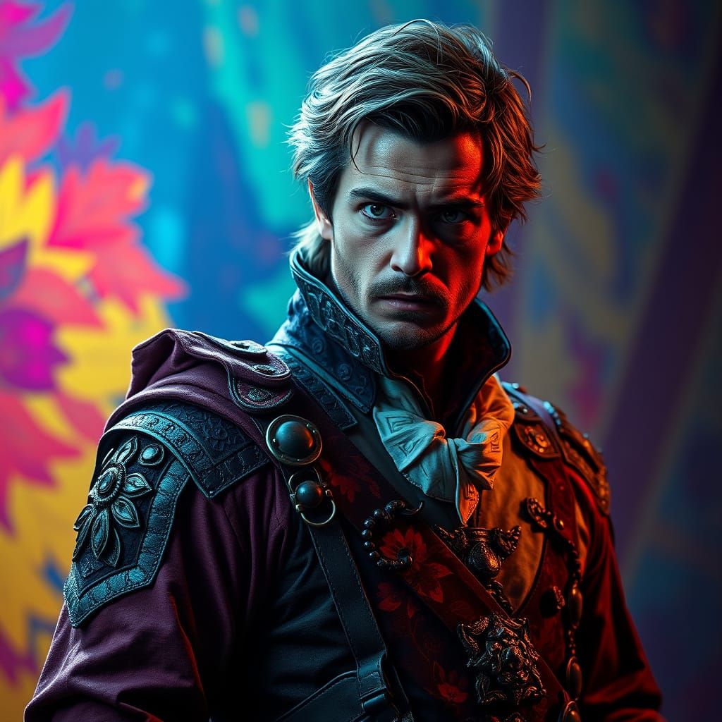 Hyperrealistic Portrait of Peter in Rich Attire