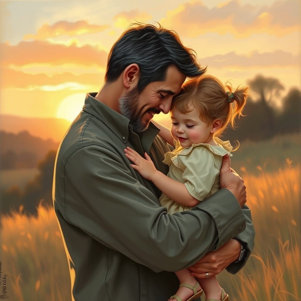 Father and Daughter in Golden Hour