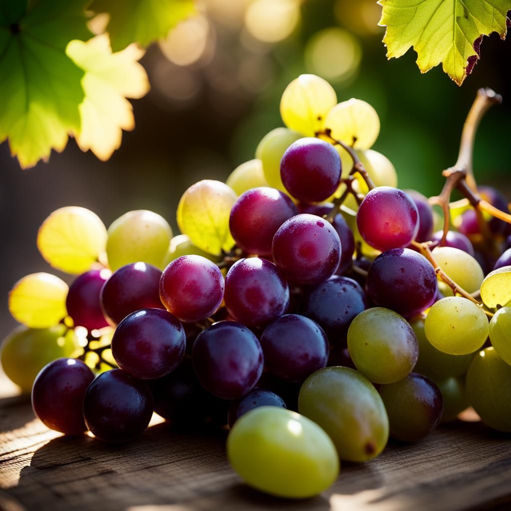 Cinematic Still Life of Juicy Purple Grapes