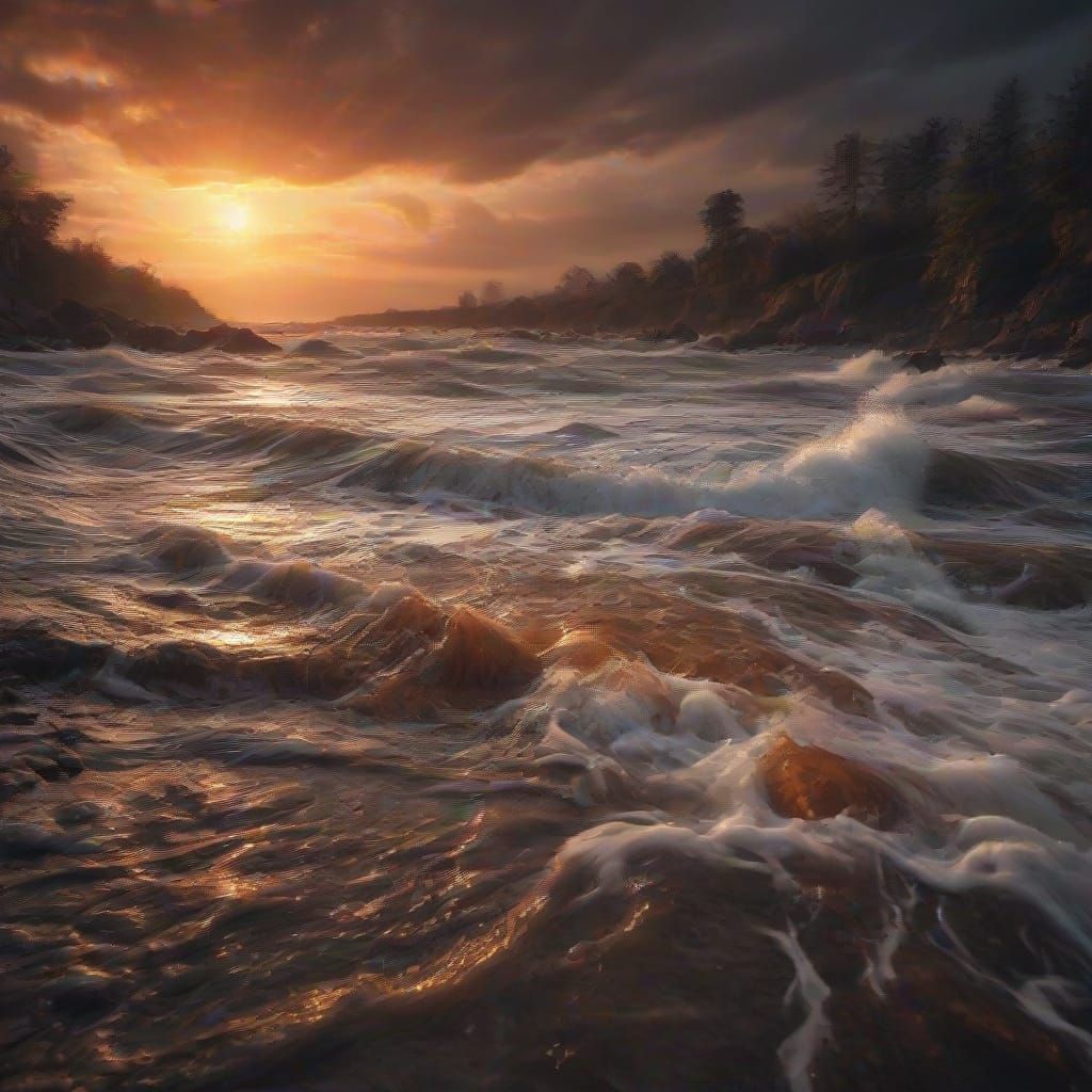 Fiery Streams in High-Contrast Harmony