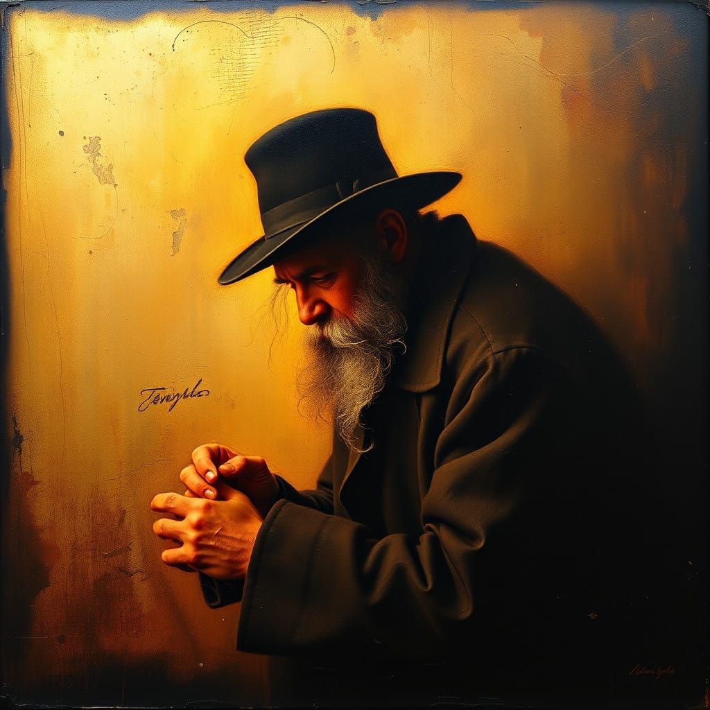 Hologram of Tevye the Milkman in Impressionist Style