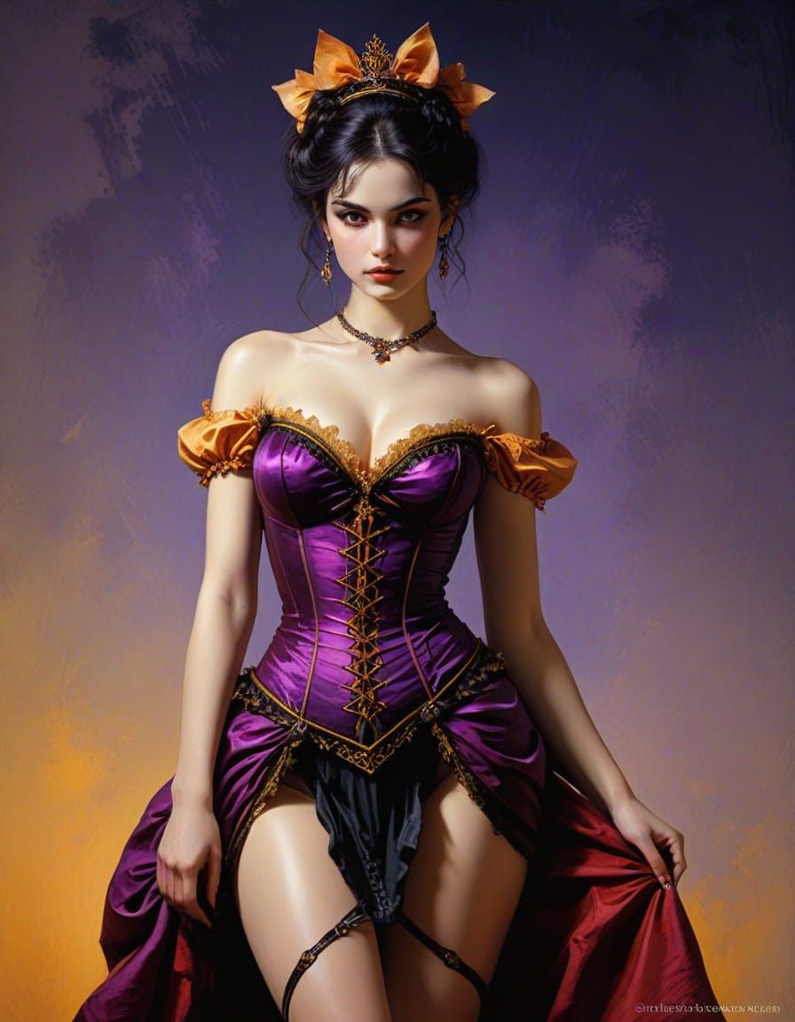 Regal Cat Princess in Vibrant Chiaroscuro